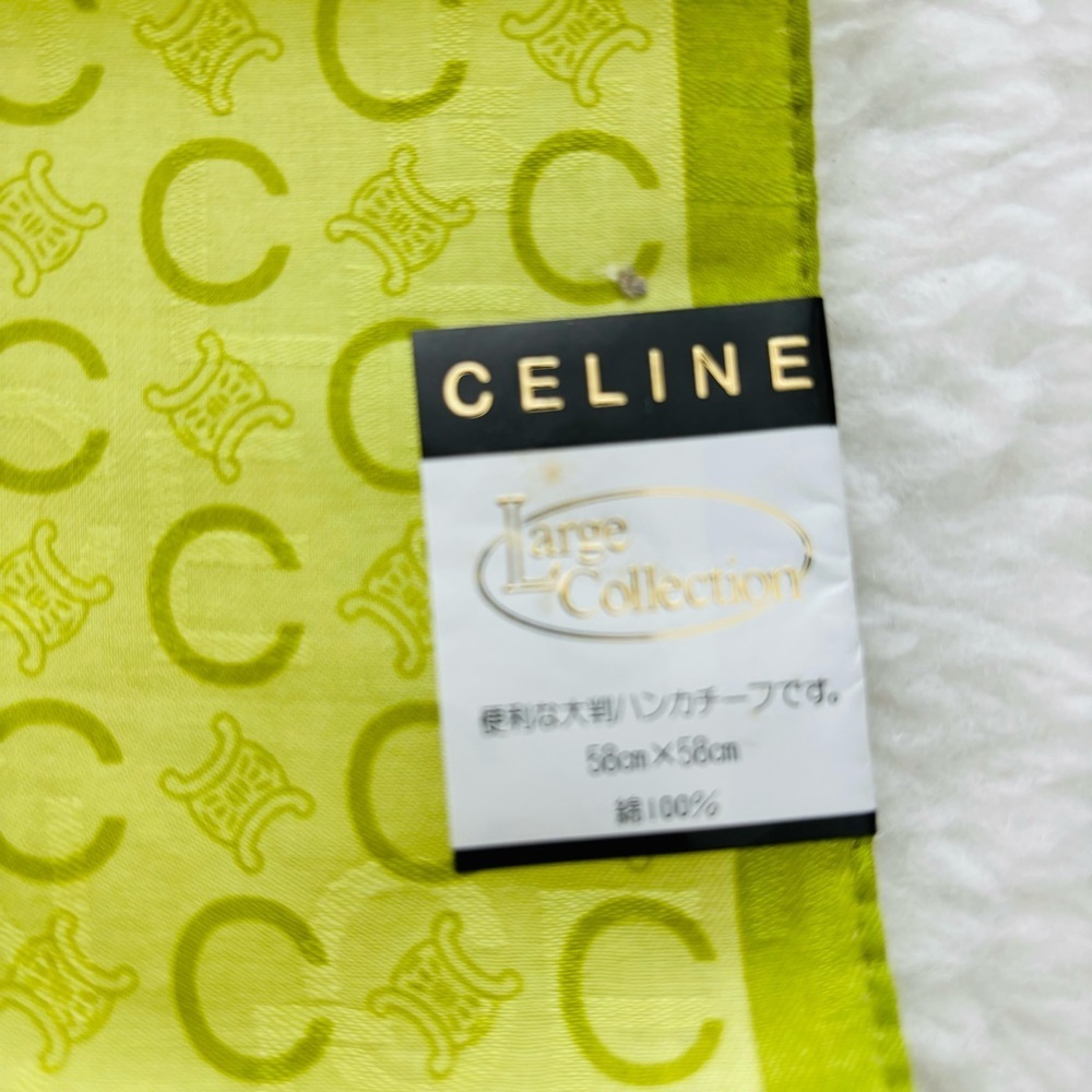 CELINE C Logomania Monogram 100% Cotton Square Bandanna/ Scarf Size 23” x 23” - Picture 5 of 16